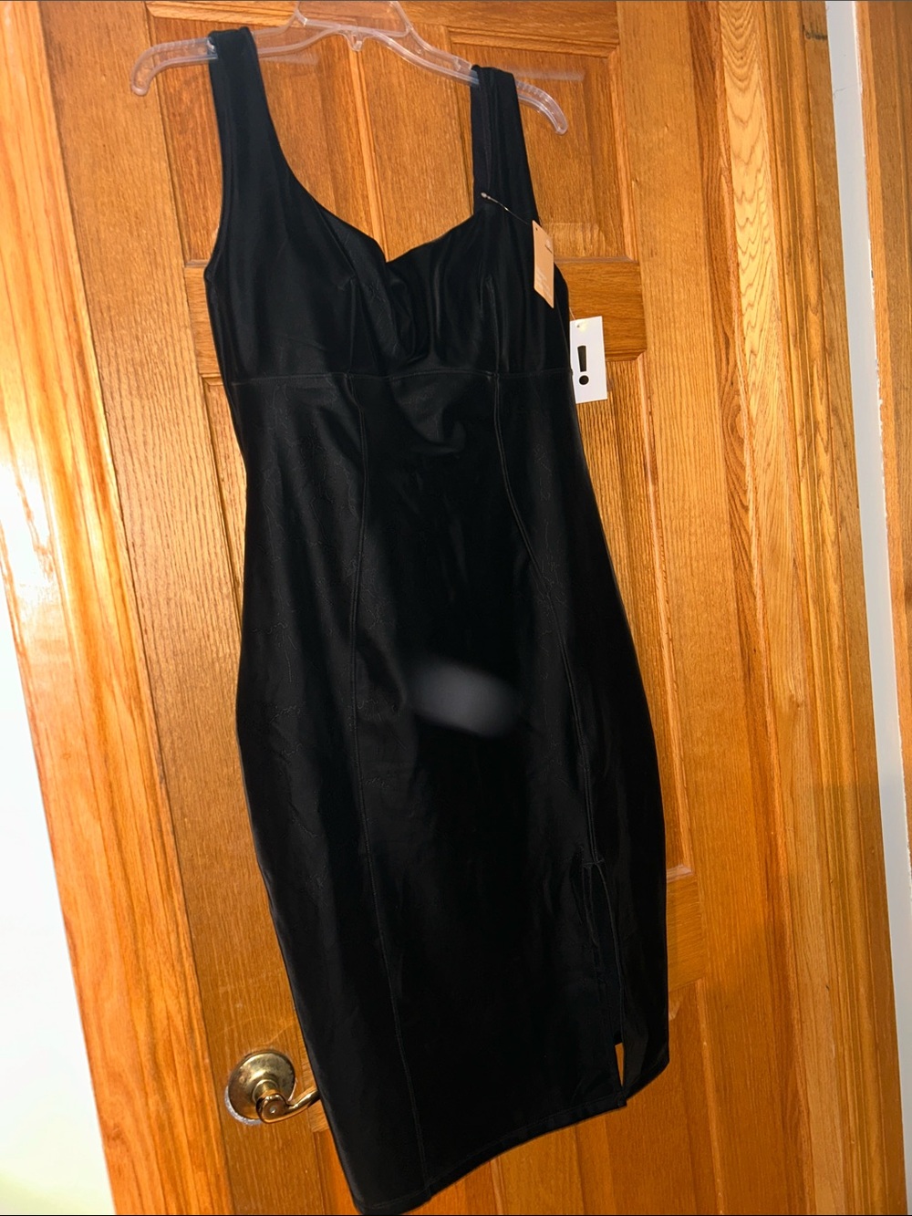 NWT Popilush Shapewear Faux Nubuck Bodycon Sculpting Slit Midi Dress | Size XXL - Picture 6 of 8